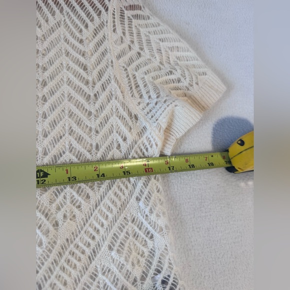 J. Crew 100% Cashmere pointelle button-up short-sleeve cardigan in S - Picture 10 of 15